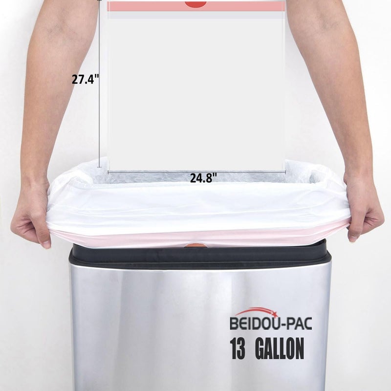 BEIDOU-PAC 13 Gallon Trash Bags Drawstring, 200 Count, White & Unscented Garbage Bags, Multi-purpose Tall Kitchen Trash Bags Can Liners for Business Home Commercial and Industrial - Image 2